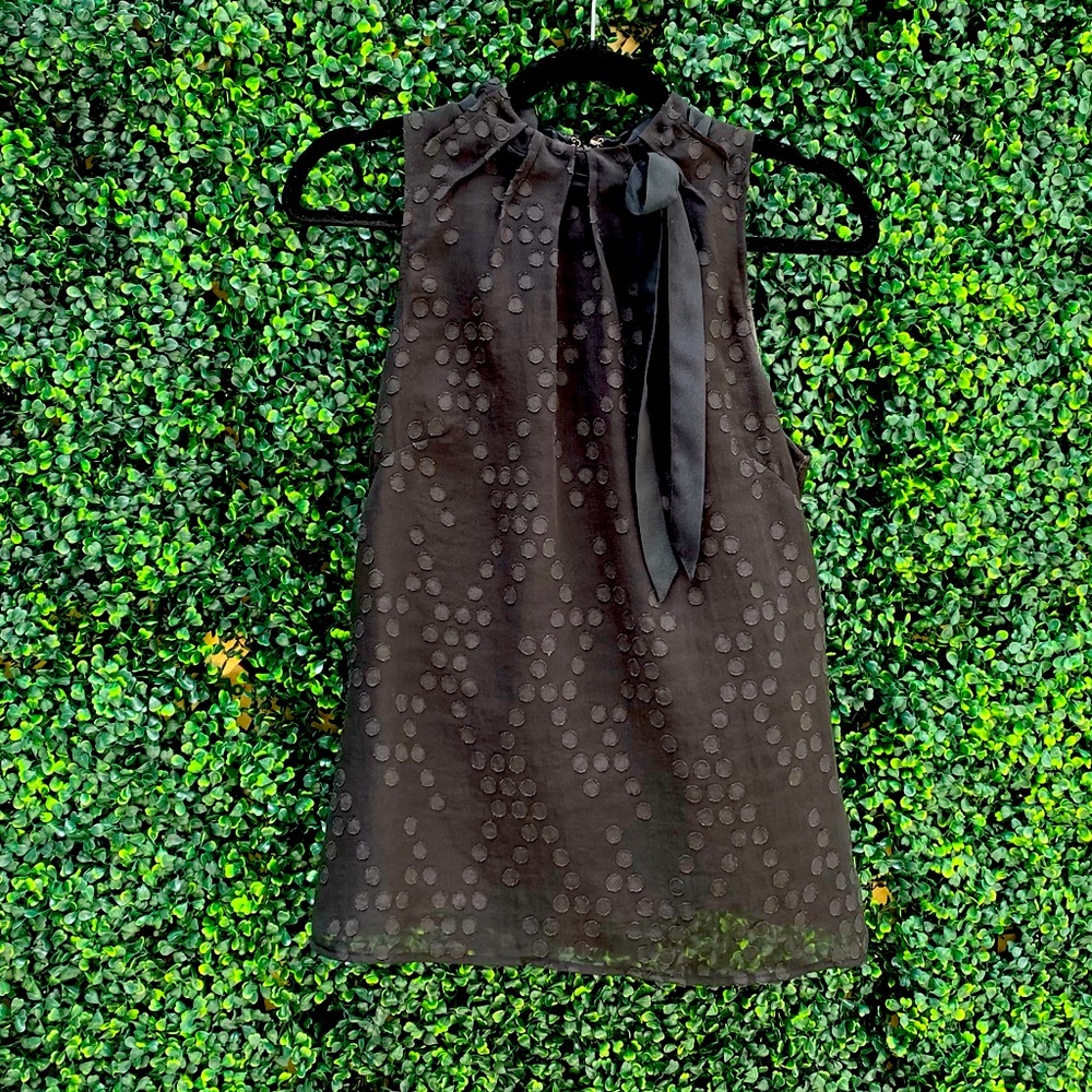 High neck, day-to-night blouse with tie around neck